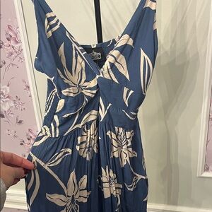 Blue Floral Sleeveless romper